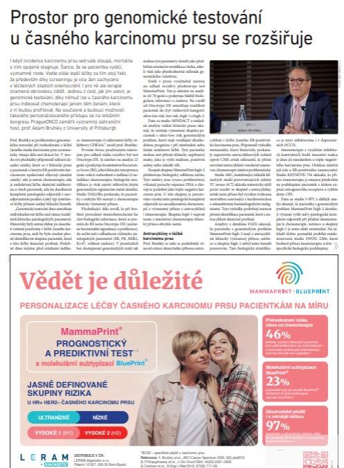 Prostor pro genomické testování u časného karcinomu prsu se rozšiřuje